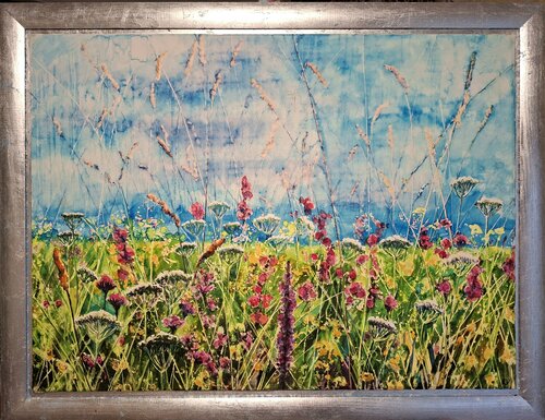 Wildflowers and the Sky by Katarina Vidmar, Painting for Sale on Singulart