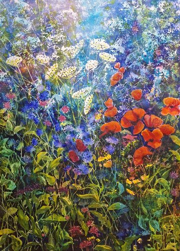 Poppies and Lace de Katarina Vidmar, Pintura a la venta en Singulart