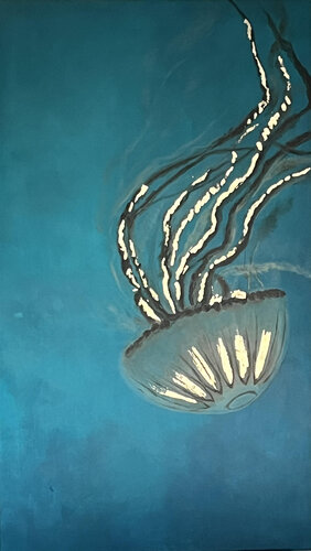 The golden jellyfish di Margo Kirago, Pittura in vendita su Singulart