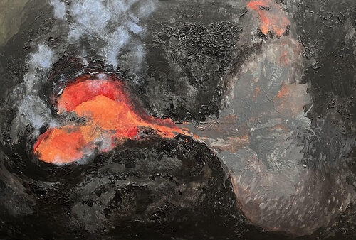 The Volcano par Margo Kirago, Peinture en vente sur Singulart
