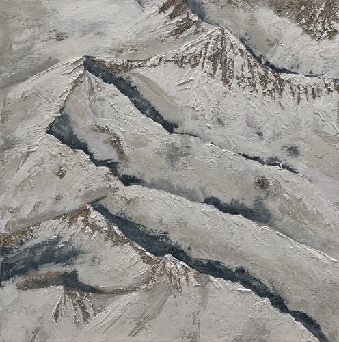 The snowed peaks di Margo Kirago, Pittura in vendita su Singulart
