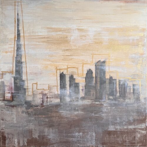 Golden cage par Margo Kirago, Peinture en vente sur Singulart