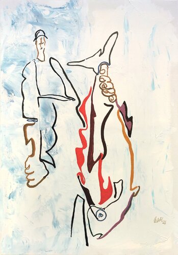 Fisherman Saager and his catch van Uli Lächelt, Schilderij te koop op Singulart