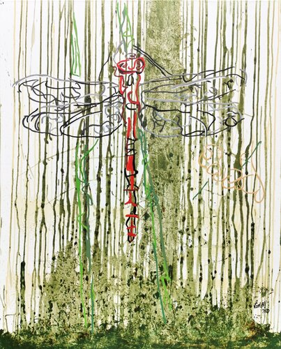 I 105 - Dragonfly van Uli Lächelt, Schilderij te koop op Singulart