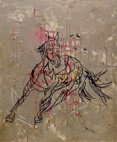 I 107 - Galloping horse van Uli Lächelt, Schilderij te koop op Singulart
