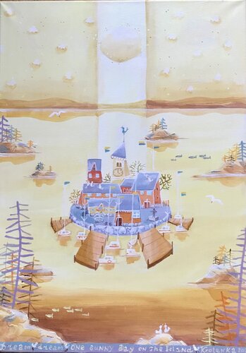 A happy town on the island von Alexandra Krasuska, Malerei kaufen auf Singulart
