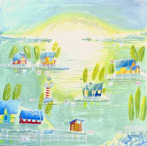 Mint-colored archipelago von Alexandra Krasuska, Malerei kaufen auf Singulart