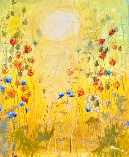 Poppies and cornflowers von Alexandra Krasuska, Malerei kaufen auf Singulart