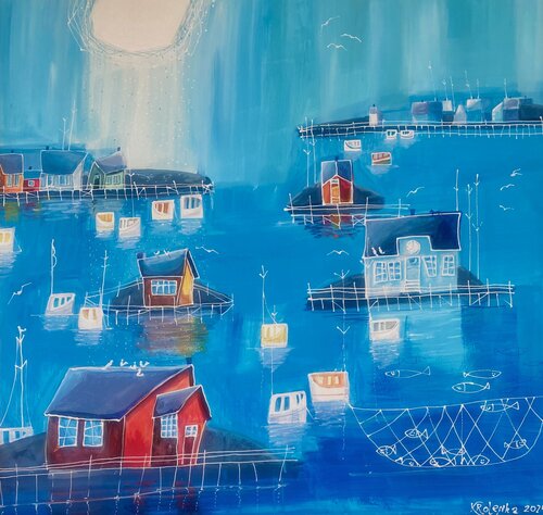 Blue Day/Archipelago von Alexandra Krasuska, Malerei kaufen auf Singulart