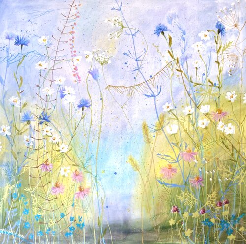 Blue Flower zone von Alexandra Krasuska, Malerei kaufen auf Singulart