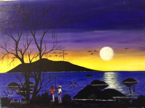 Sunset By The Lake von Raoul Gilles, Malerei kaufen auf Singulart
