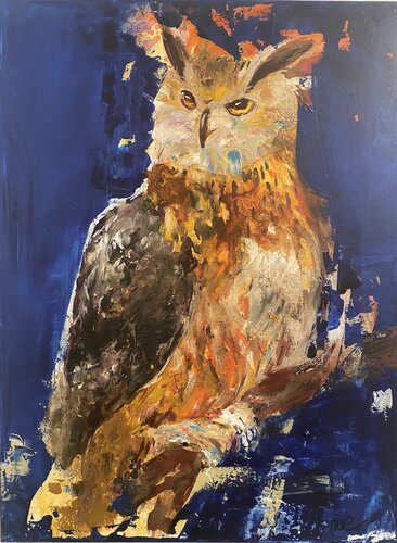 „Weisheit im Blau“ di Monika Eberharter, Pittura in vendita su Singulart