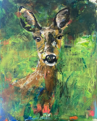 Ich glaub ich steh im Wald di Monika Eberharter, Pittura in vendita su Singulart