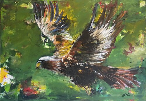 „Die Kraft der Klarheit   |  Adler im Flug“ di Monika Eberharter, Pittura in vendita su Singulart