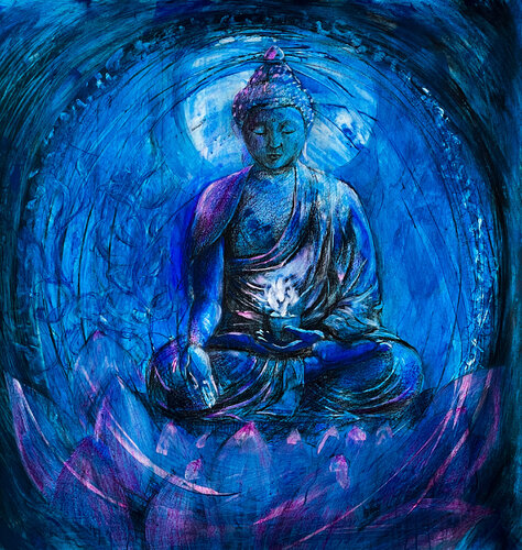 Medicine Buddha de Wesley Cabral, Pintura a la venta en Singulart