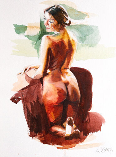 Leah Kneeling de Wesley Cabral, Pintura a la venta en Singulart