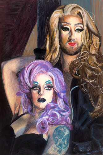 Scarlet & Shelix di Wesley Cabral, Pittura in vendita su Singulart