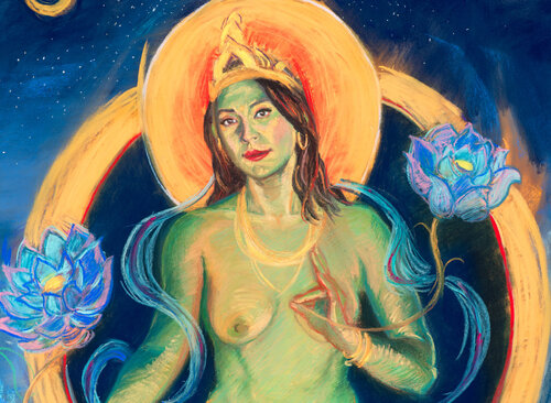 Green Tara de Wesley Cabral, Pintura a la venta en Singulart