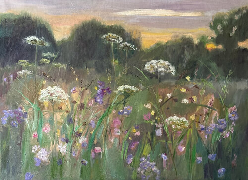 Sunset Flowers Melody van Masha Voronovskaya, Schilderij te koop op Singulart