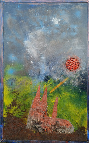 Der Dom zu Köln zu Zeiten des Weltenbrandes opus 1407-90-50 van Matthias Hürten, Schilderij te koop op Singulart