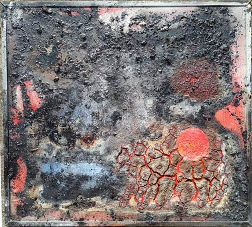 "Weltenbrand 24. Februr 2022" opus 1379-90-100 von Matthias Hürten, Malerei kaufen auf Singulart