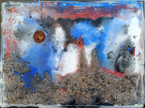 "Weltenbrand 24. Februr 2022" opus 1384-75-100 par Matthias Hürten, Peinture en vente sur Singulart