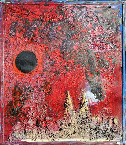 "Weltenbrand 24. Februr 2022" opus 1388-85-75 van Matthias Hürten, Schilderij te koop op Singulart