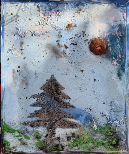 "Weltenbrand - Der Weihnachtsbaum zu Kriegszeiten" opus 1389-110-90 by Matthias Hürten, Painting for Sale on Singulart