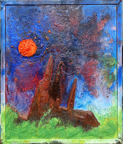 Der Dom zu Köln zu Zeiten des Weltenbrandes   opus 1394-54-68 van Matthias Hürten, Schilderij te koop op Singulart