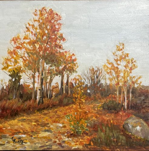 Fall Littered Path by T Kurtz, Painting for Sale on Singulart
