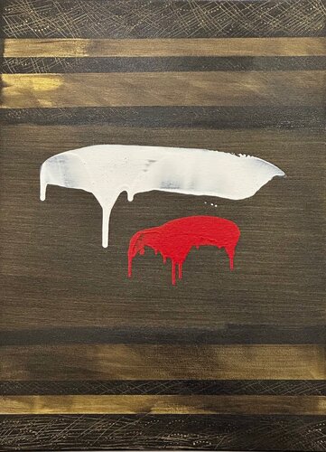 SOGLIA I - Bianco e rosso by Cosmo Ucciferri, Painting for Sale on Singulart