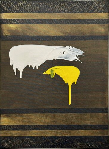 SOGLIA II - Bianco e Giallo von Cosmo Ucciferri, Malerei kaufen auf Singulart