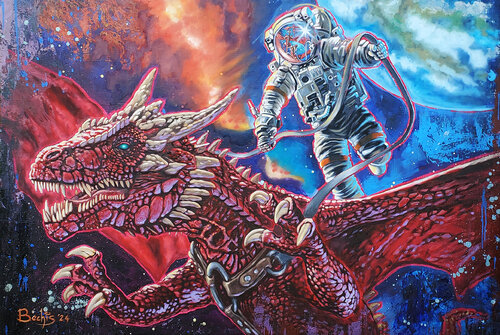 Cosmic Tamer von Ettore Bechis, Malerei kaufen auf Singulart
