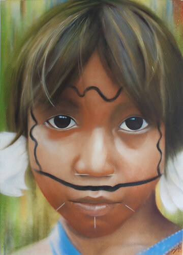 Yanomami 2 di Lennart Lamoller, Pittura in vendita su Singulart