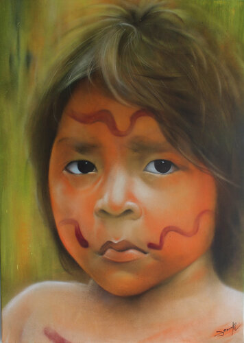 Yanomami 1 di Lennart Lamoller, Pittura in vendita su Singulart