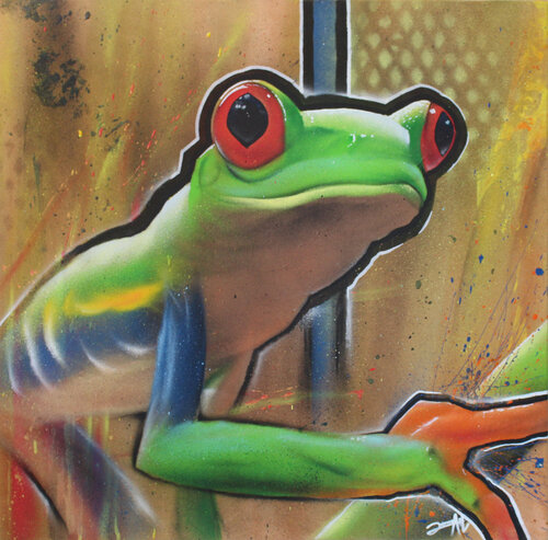Street-Art-Frosch van Lennart Lamoller, Schilderij te koop op Singulart