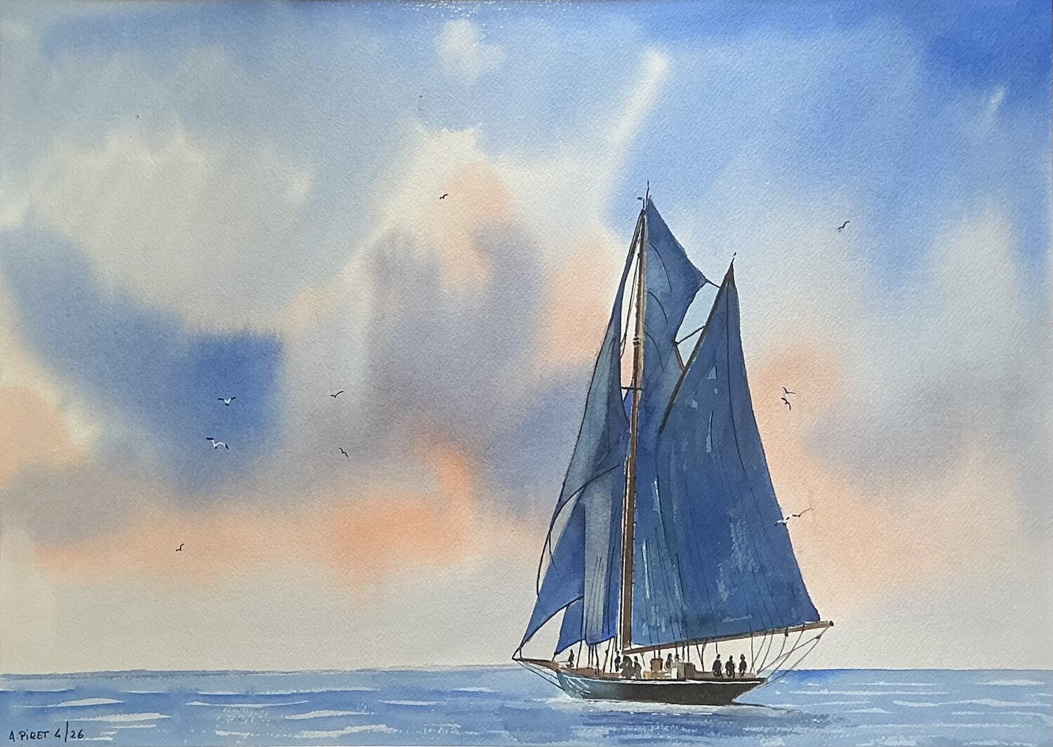 Velero en Alta mar Alberto Piret