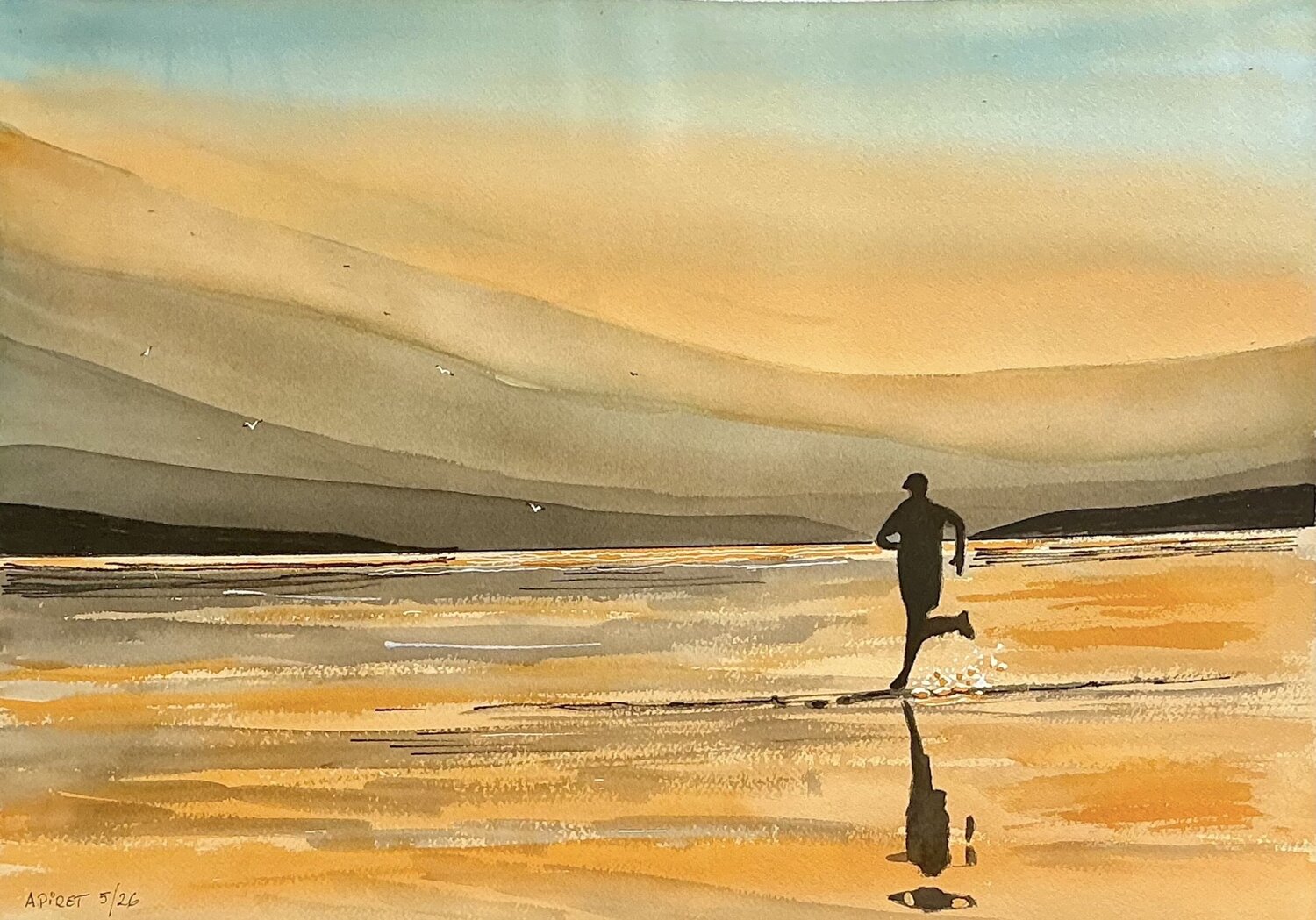 CORRIENDO EN LA PLAZA Alberto Piret Werk auf Papier zu verkaufen