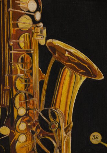 Saxophone dans le noir. di Pierre Bayet, Disegno in vendita su Singulart