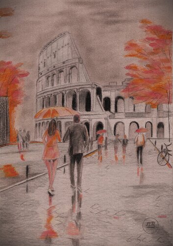 Rome mélancolique. by Pierre Bayet, 소묘 for Sale on Singulart
