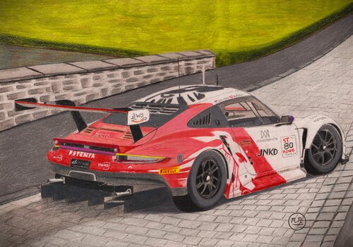 Porsche 911 GT3 R (991.2) par Pierre Bayet, Dessin en vente sur Singulart