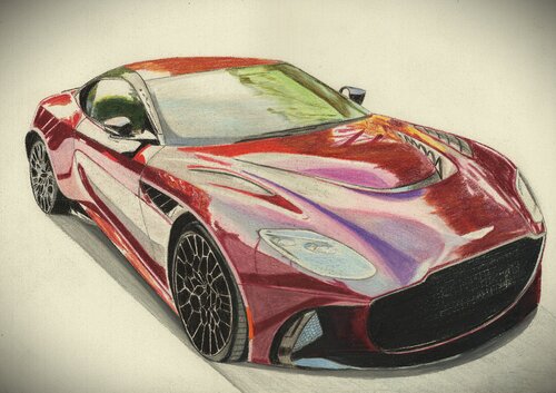 Aston Martin DBS Superleggera Coupé von Pierre Bayet, Zeichnungen kaufen auf Singulart