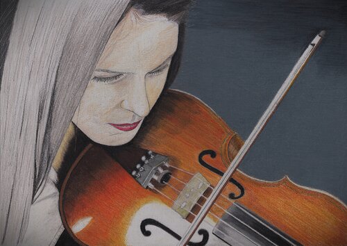 Violoniste by Pierre Bayet, Drawing for Sale on Singulart