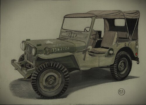 Jeep Willis von Pierre Bayet, Zeichnungen kaufen auf Singulart
