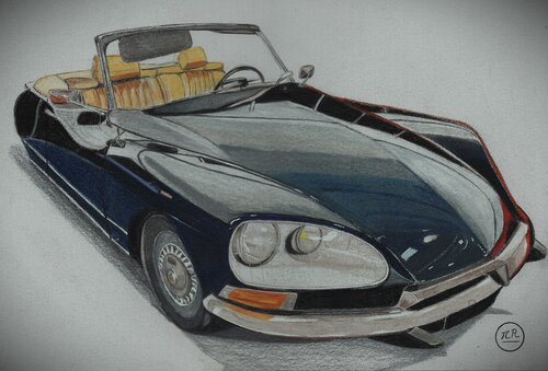 Citroën DS cabriolet von Pierre Bayet, Zeichnungen kaufen auf Singulart