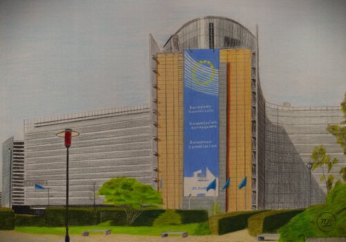 Le Berlaymont - Commission européenne di Pierre Bayet, Disegno in vendita su Singulart