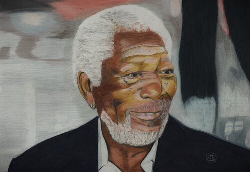 Morgan Freeman par Pierre Bayet, Dessin en vente sur Singulart
