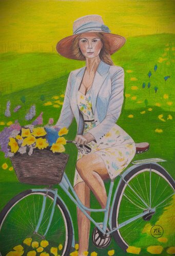 La bicyclette bleue by Pierre Bayet, 소묘 for Sale on Singulart