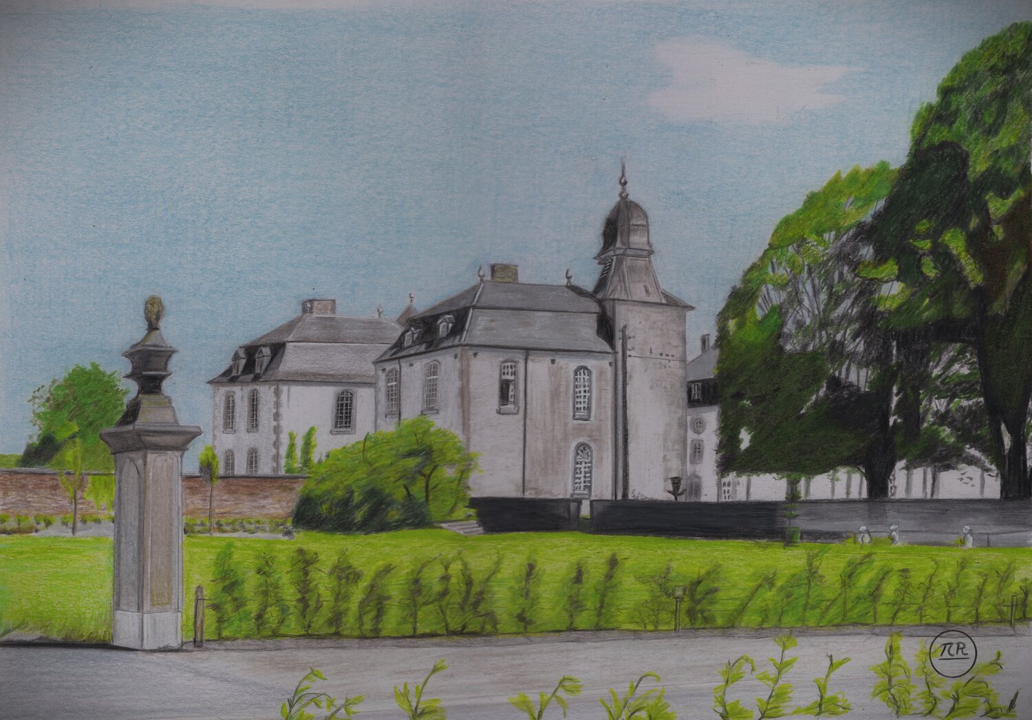 Château de Deulin entre vert et bleu. Pierre Bayet