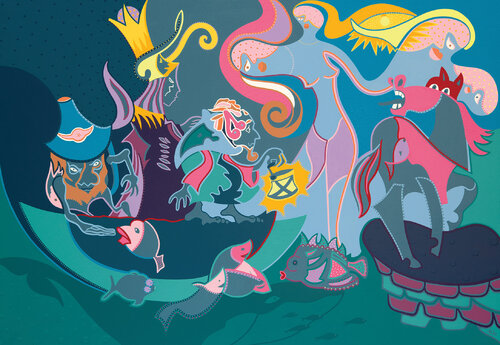 The King's Girls de Dejo Toyist, Pintura a la venta en Singulart